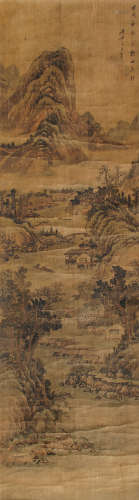王石谷（1632～1717） 山水 立轴 设色绢本