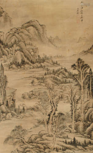 王原祁（1642～1715） 山水 立轴 设色纸本