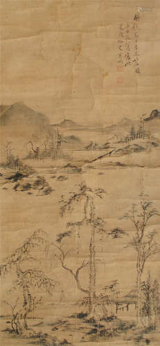 奚冈（1746～1803） 山水 立轴 水墨纸本