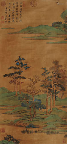 董其昌（1555～1636） 山水 立轴 设色绢本