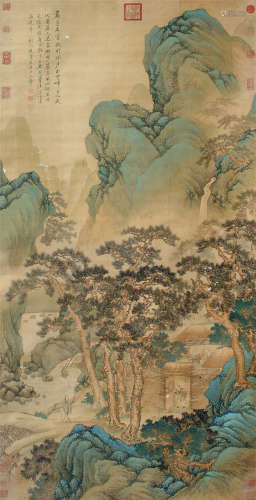 王石谷（1632～1717） 山水 立轴 设色绢本