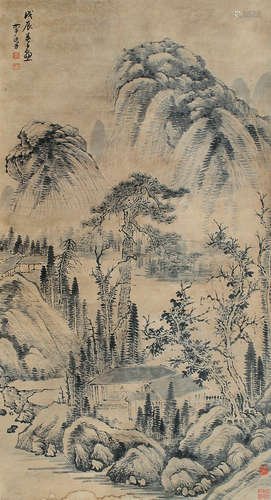 李流芳（1575～1629） 山水 立轴 水墨纸本