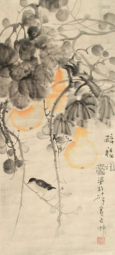 潘天寿（1897～1971） 葫芦 立轴 设色纸本