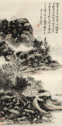 黄宾虹（1865～1955） 山水 立轴 设色纸本