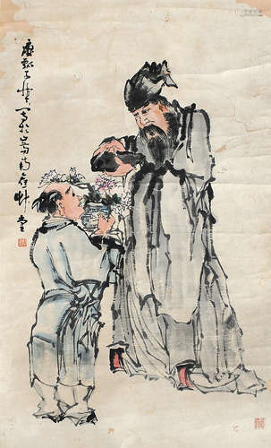 黄慎（1687～1770） 人物 立轴 设色纸本