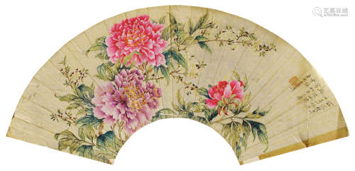 恽寿平（1633～1690） 花卉 扇面 设色纸本