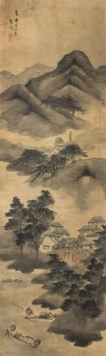 高简（1634～1707） 山水 立轴 设色绢本