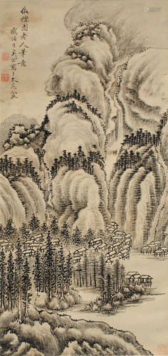 奚冈（1746～1803） 山水 立轴 水墨纸本