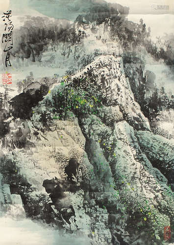 关山月（1912～2000） 山水 立轴 设色纸本