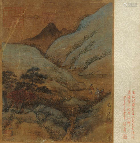 陆治（1496～1576） 山水人物 镜片 设色绢本