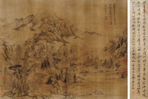 王石谷（1632～1717） 山水 镜片 设色绢本