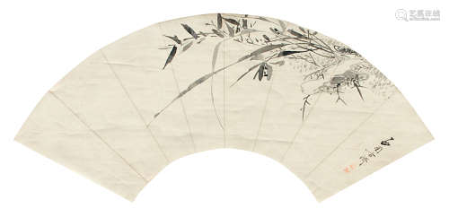 方济（1736～1795） 兰花 扇面 水墨纸本