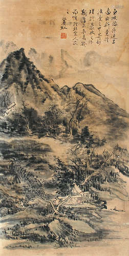 黄宾虹（1865～1955） 山水 立轴 设色纸本