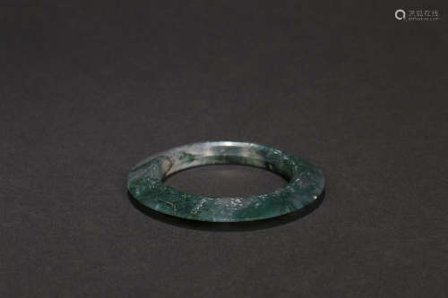 A Chinese Carved Jade Ring Pendant