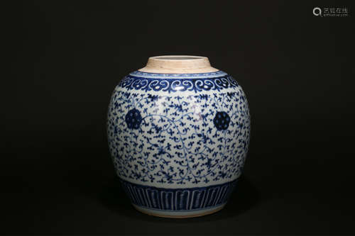 A Chinese Blue and White Porcelain Jar