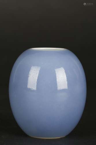 A Chinese Blue Glazed Porcelain Water Pot