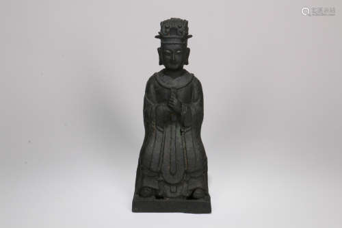 A Chinese Bronze Figure of An Officer
