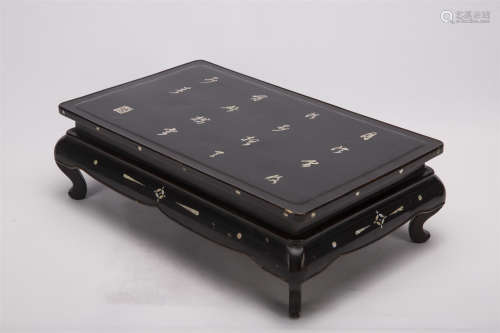 A Chinese Black Liquor Low Table with Luodian Inlaid
