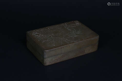 A Chinese Bronze Box with Cover