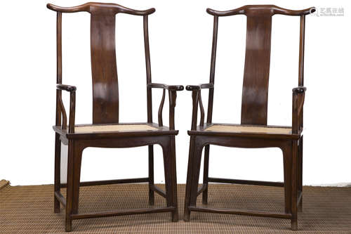 A Pair of Chinese Huanghuali Chairs