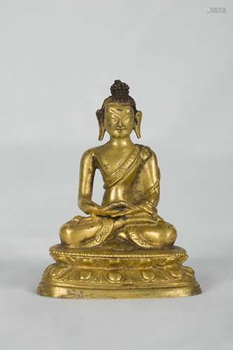 A Chinese Gilt Bronze Buddha