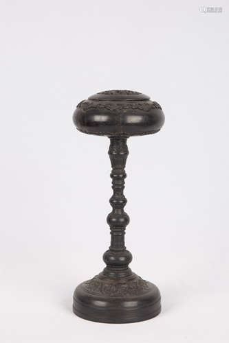 A Chinese Carved Tan Wood Hat Stand