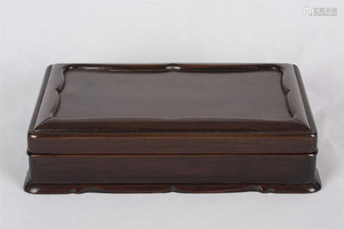 A Chinese Carved Rosewood Box with Cover