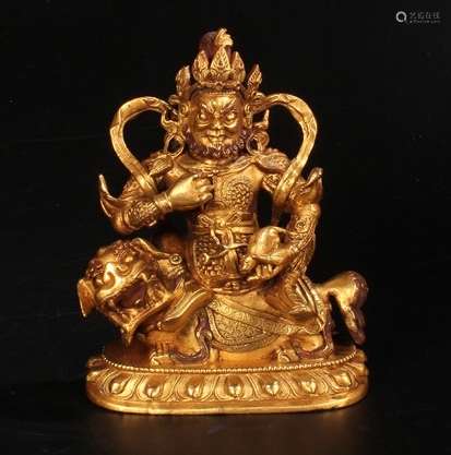 Chinese Gilt Bronze Vaishravana