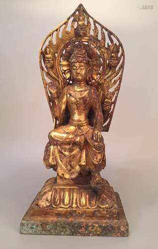 Chinese Gilt Bronze Buddha Sculpture