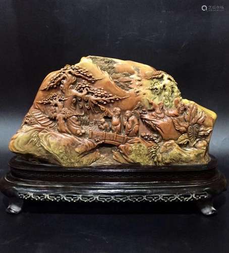 Chinese Carving Shoushan Stone Ornament