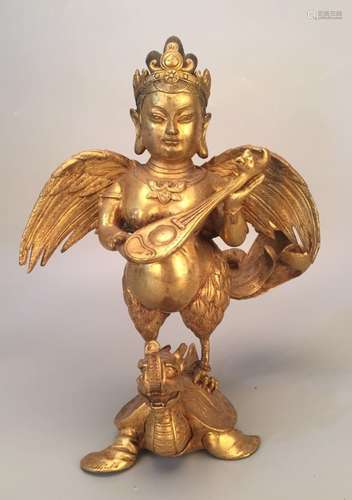 Chinese Gilt Bronze Buddha Sculpture