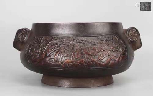 Chinese Ming Bronze Censer with Sheeo Head