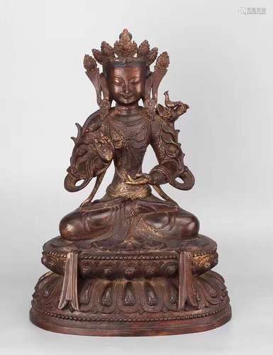 Chinese Ming Bronze White Tara Statue