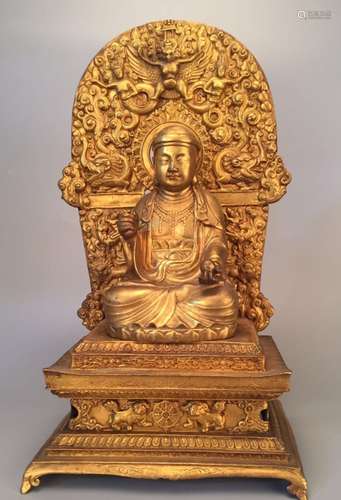 Chinese Gilt Bronze Buddha Sculpture