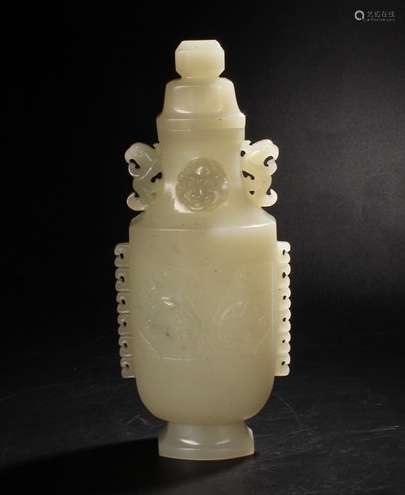 Chinese Qing Hetian Jade Vase