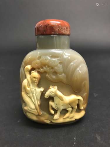 Chinese Carving Agate Snuff Bottle