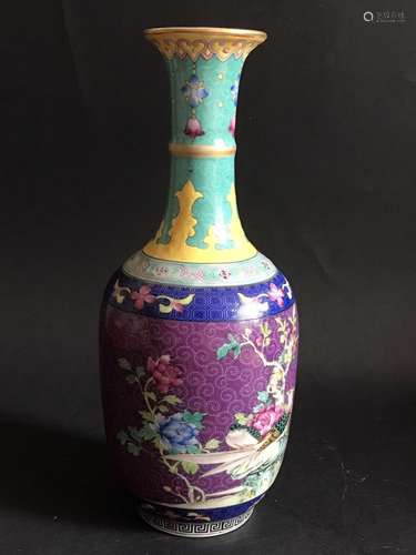 Chinese Famille Rose Bottle Vase