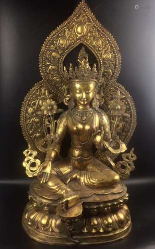 Chinese Gilt Bronze Buddha Statue