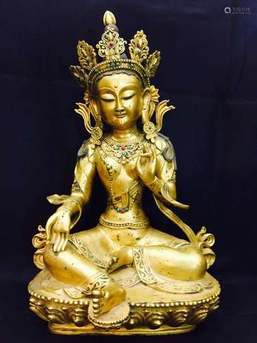 Chinese Gilt Bronze Buddha Statue