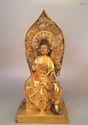 Chinese Gilt Bronze Buddha Sculpture