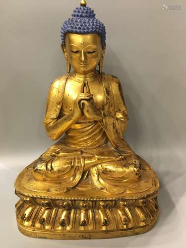 Chinese Gilt Bronze Buddha Statue