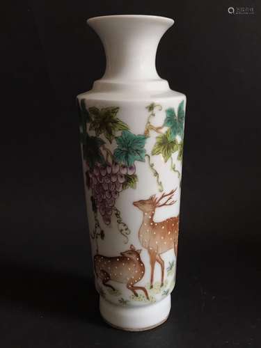 Chinese Famille Rose Cylinder Vase