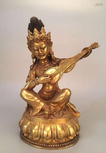 Chinese Gilt Bronze Buddha Sculpture