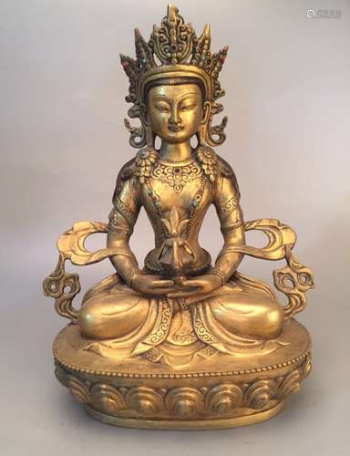 Yongle Mark, Chinese Gilt Bronze Buddha Sculpture