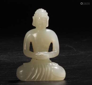 Chinese Qing Hetian Jade Buddha