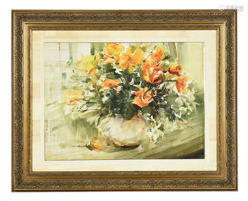 FRAMED OIL PAINTING 'FLOWERS'