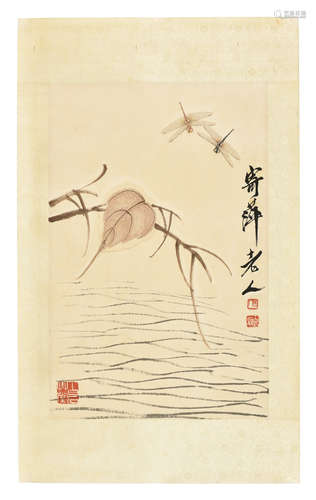 QI BAISHI: INK AND COLOR ON PAPER PAINTING 'DRAGONFLY'