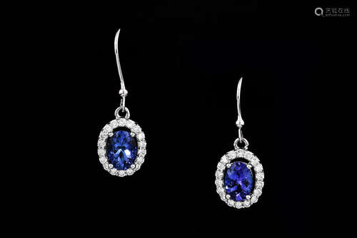 18K WG TANZANITE EARRINGS