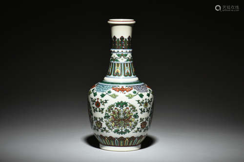 DOUCAI 'FLOWERS' BOTTLE VASE