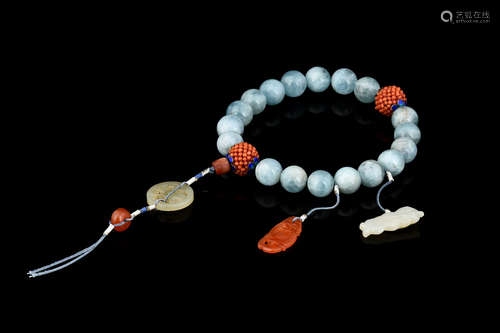 AQUAMARINE BEAD BRACELET